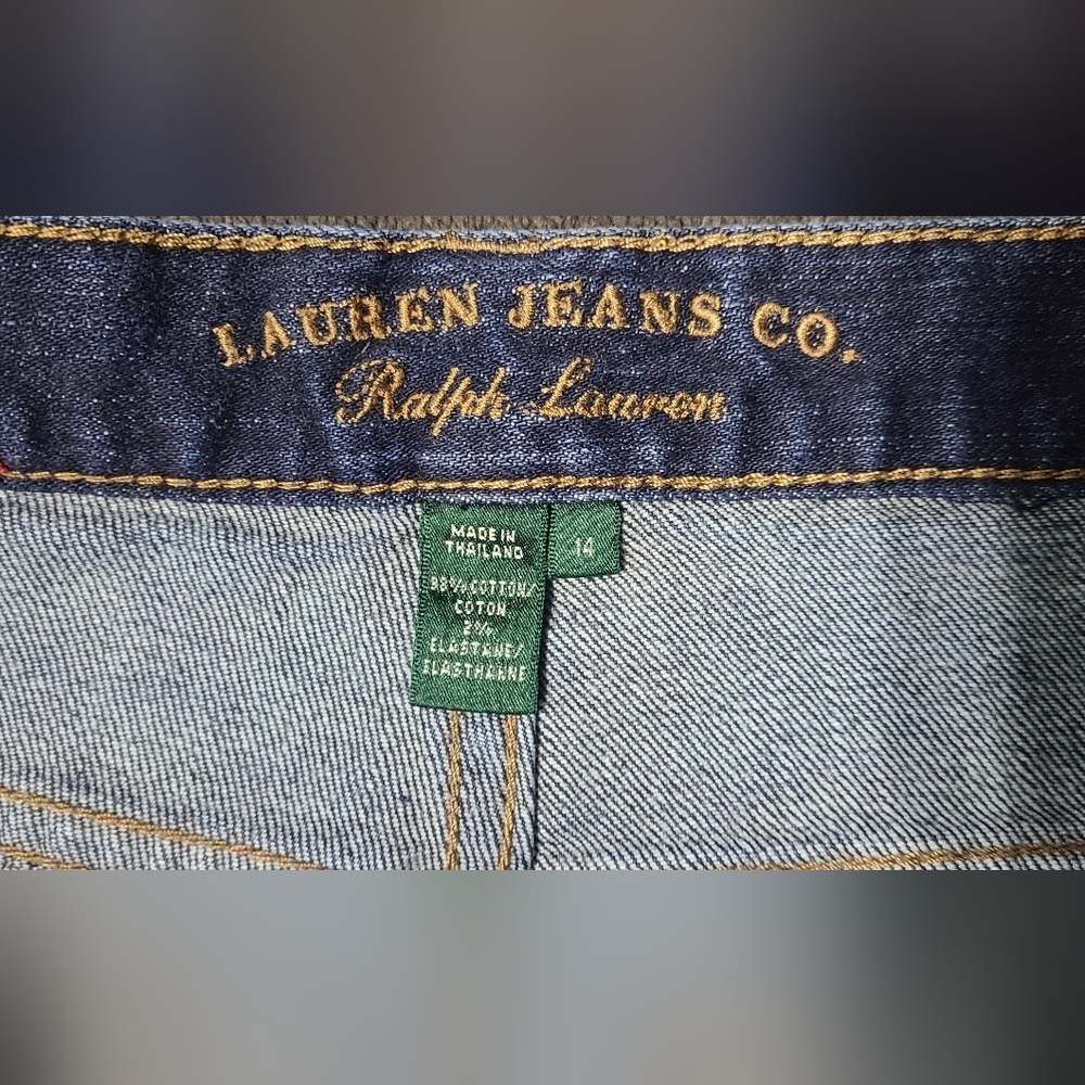 Lauren Jeans Co. Ralph Lauren classic bootcut denim jeans women's 14 Rise11" - Picture 8 of 16
